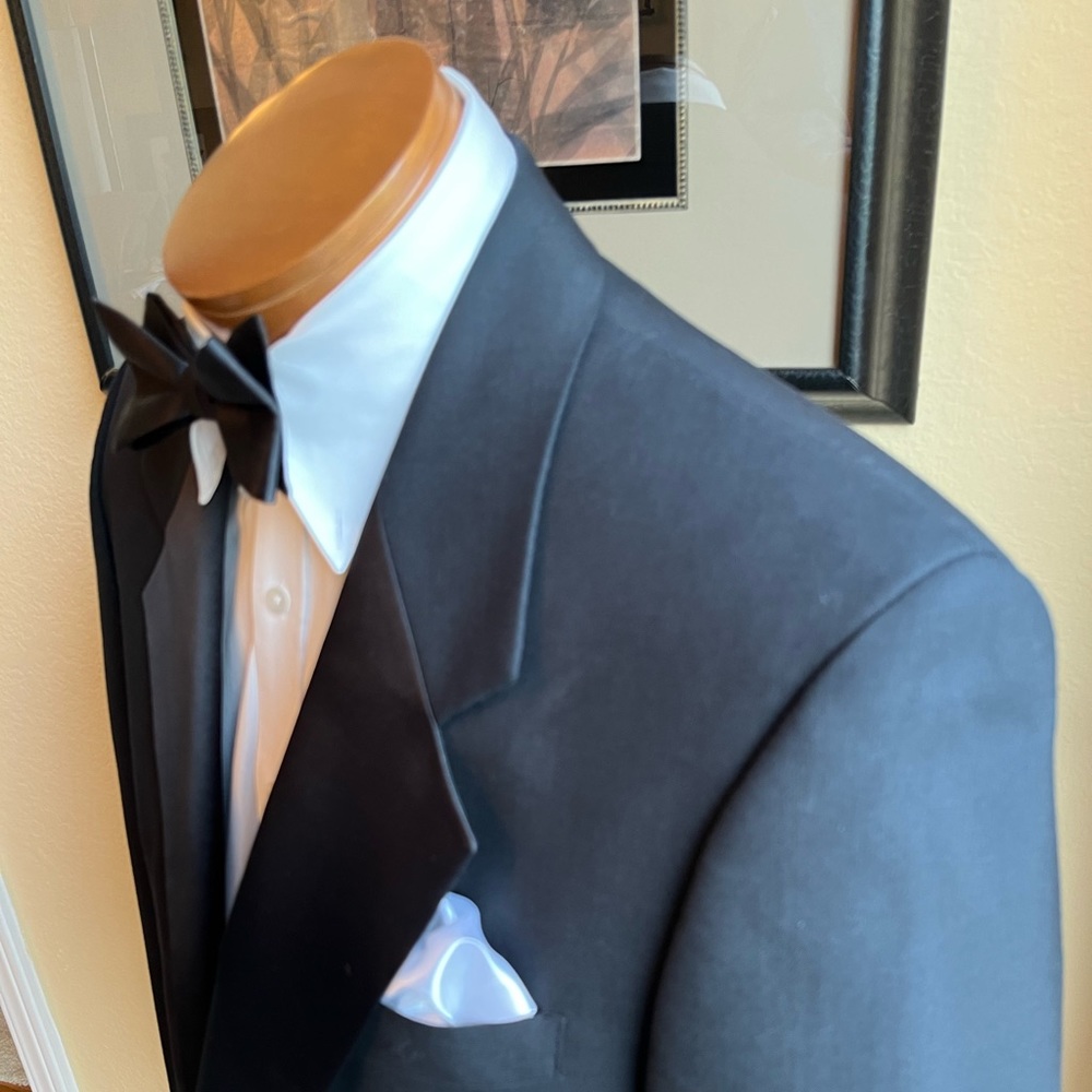 Albert Nipon All Wool 2 Piece Black Tuxedo Size 4… - image 8
